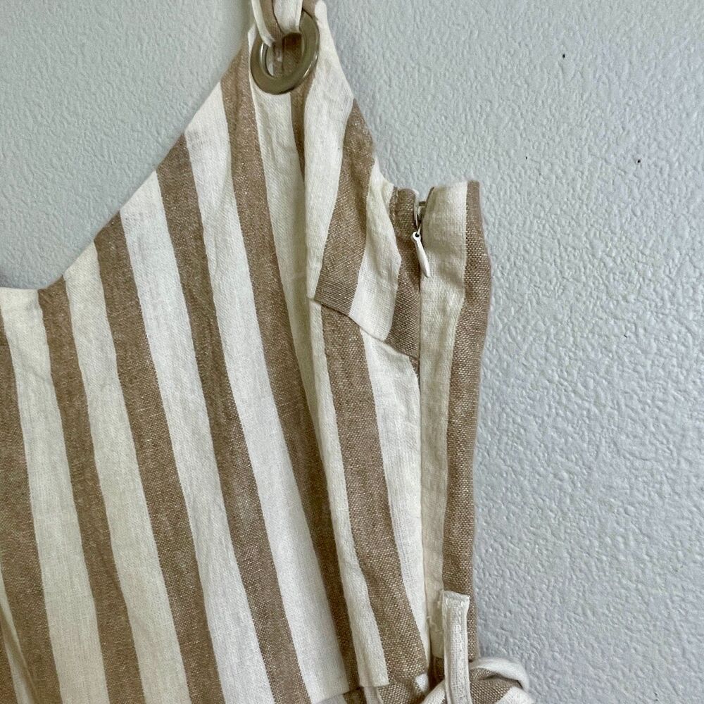 Romeo & Juliet Couture Striped Linen Jumpsuit M - Picture 10 of 15